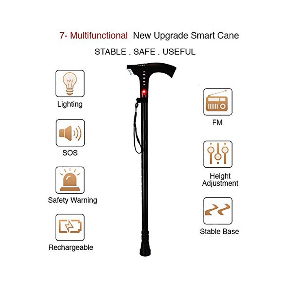MCP Jindal Smart Walking Stick with Fm Radio, Siren & Torch - Image 4