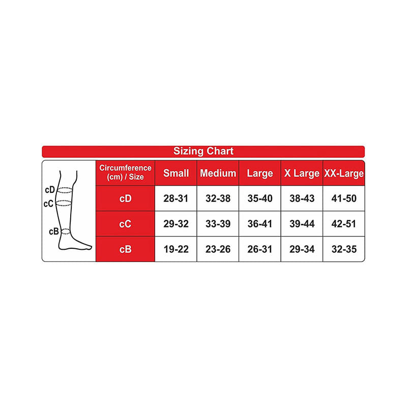 Ontex Cotton Compression Stockings Knee Length for Varicose Veins XXL Beige - Image 4