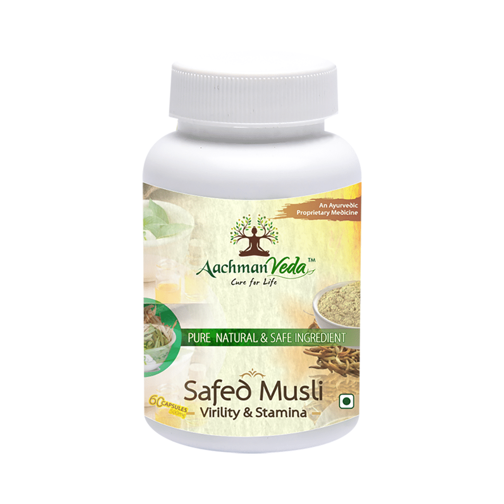 Aachman Veda Safed Musli Virility & Stamina Capsule 500mg (60 Each) - Image 3