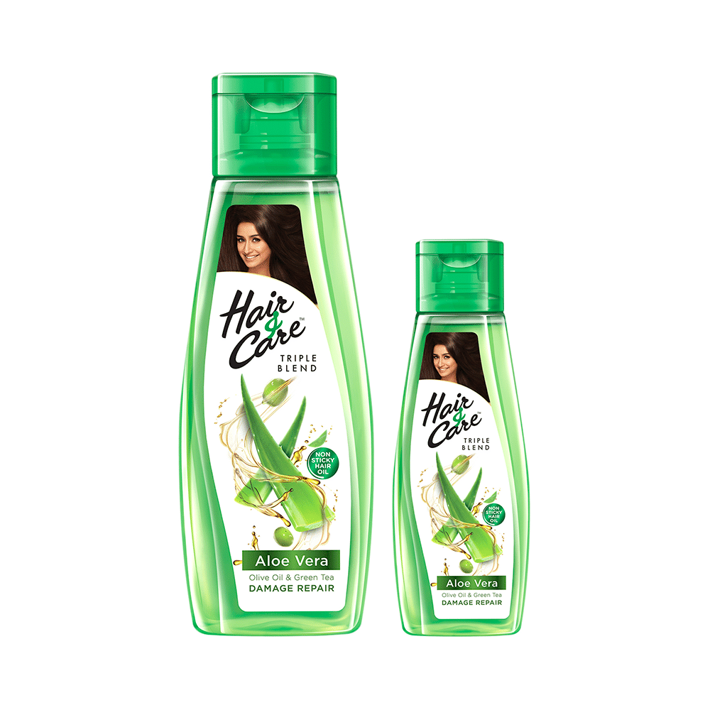 Hair & Care Triple Blend Aloe Vera, Olive Oil & Green Tea Damage Repair Hair Oil with Hair & Care 100ml Hair Oil