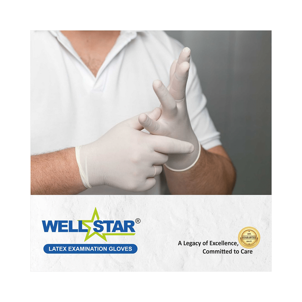 Wellstar Latex Examination Gloves Large - Image 2