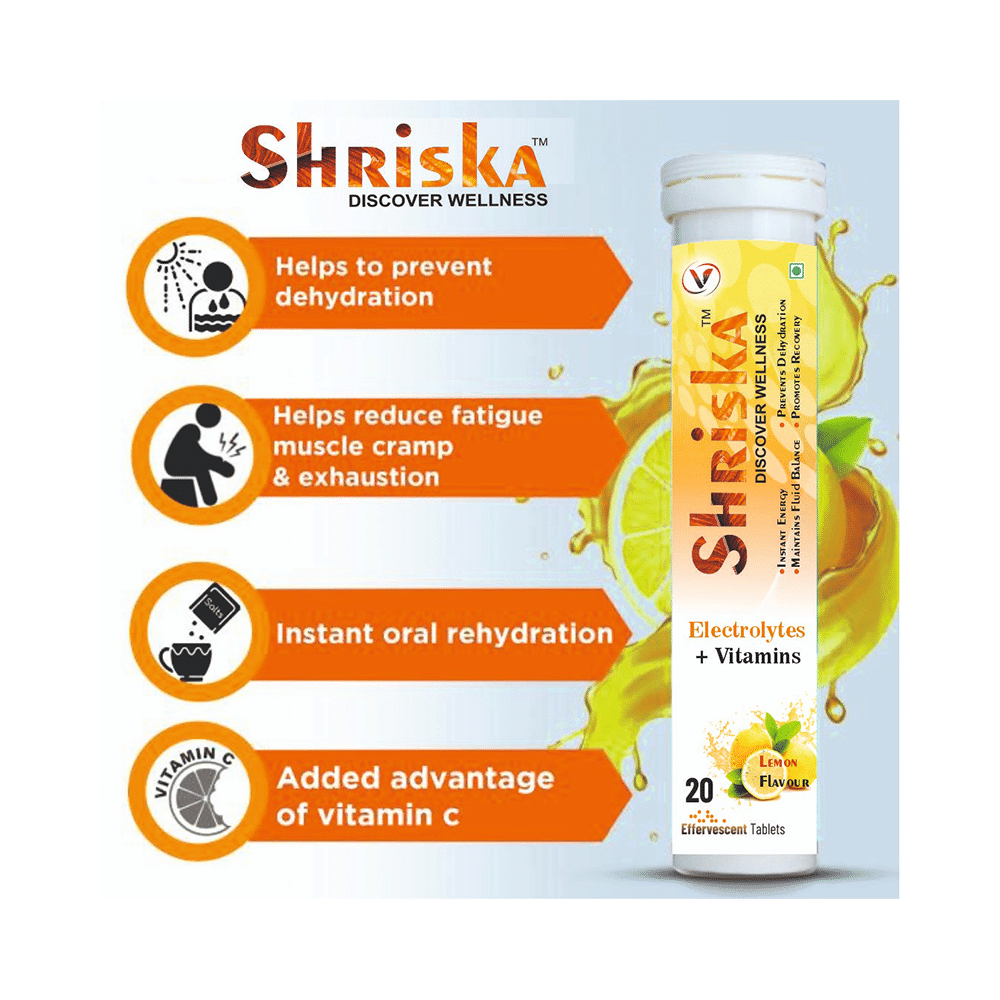 Shriska Electrolytes + Vitamins Effervescent Tablet Lemon - Image 4