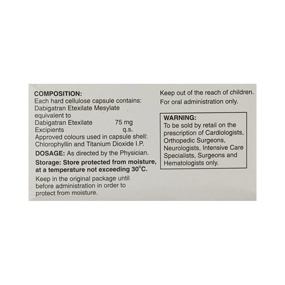Dabigza 75mg Capsule - Image 2