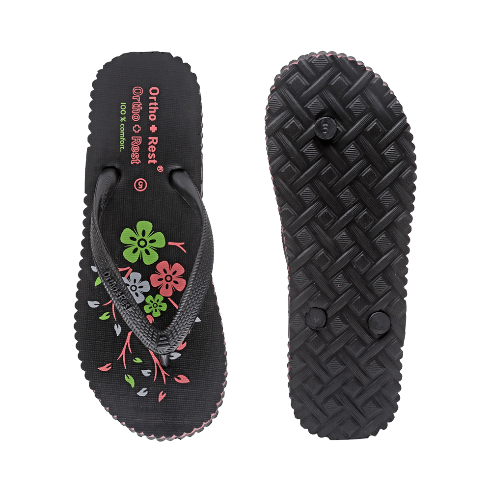 Ortho + Rest Women's Cool Extra Soft and Comfortable Orthopedic Flip Flops for Home Daily Use Black 7 - Image 7