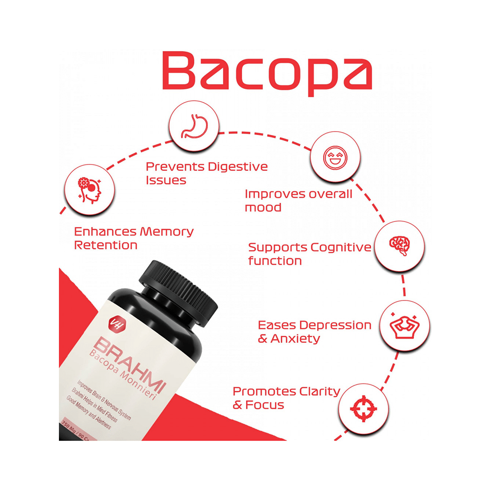 Vitaminhaat Brahmi  Bacopa 750mg Capsule - Image 3