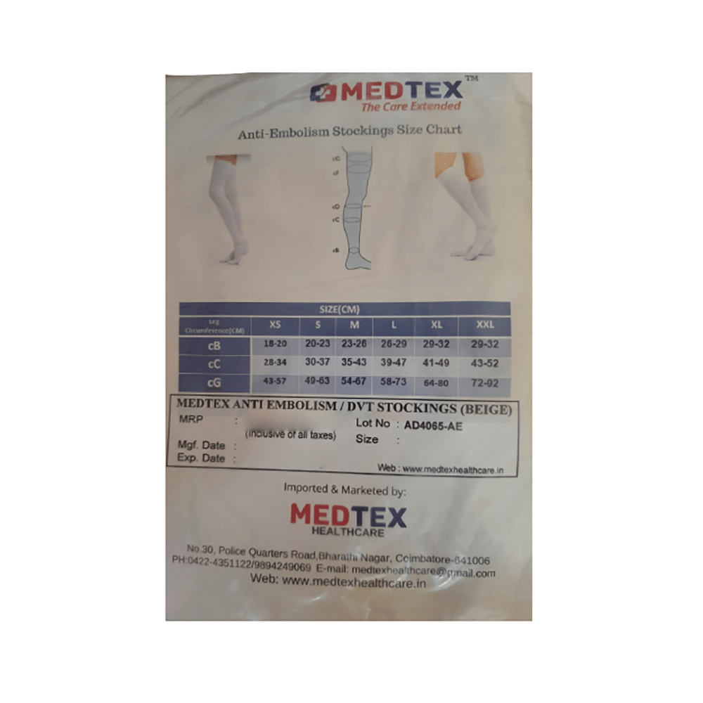 Medtex Knee Length Anti Embolism DVT Stocking XXL Beige - Image 3