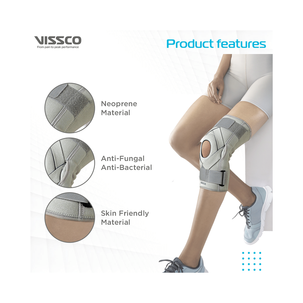 Vissco Neoprene Hinged Patella Knee Brace Large Grey - Image 6