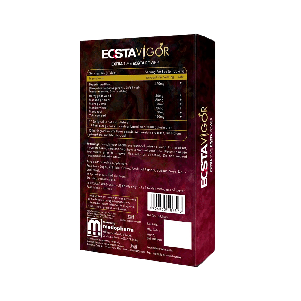 Medopharm Eqsta Vigor Tablet (6 Each) - Image 2
