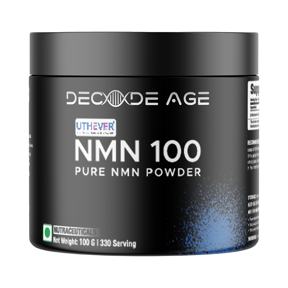 Decode Age Uthever NMN 100 - Premium Pure Sublingual NMN Powder for Enhanced Vitality, Cognitive Boost Powder