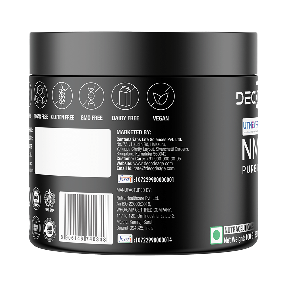 Decode Age Uthever NMN 100 - Premium Pure Sublingual NMN Powder for Enhanced Vitality, Cognitive Boost Powder - Image 2
