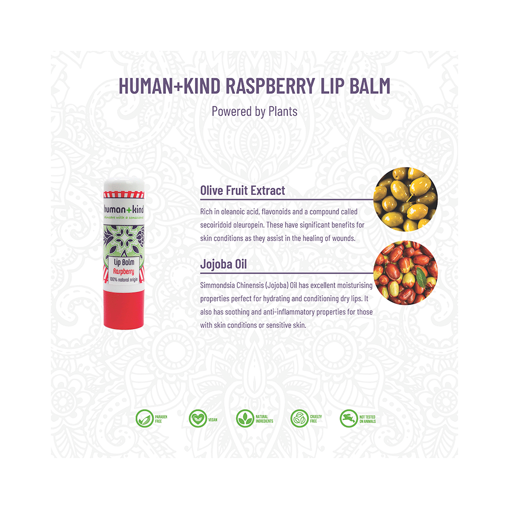 Human+Kind Lip Balm Raspberry - Image 4