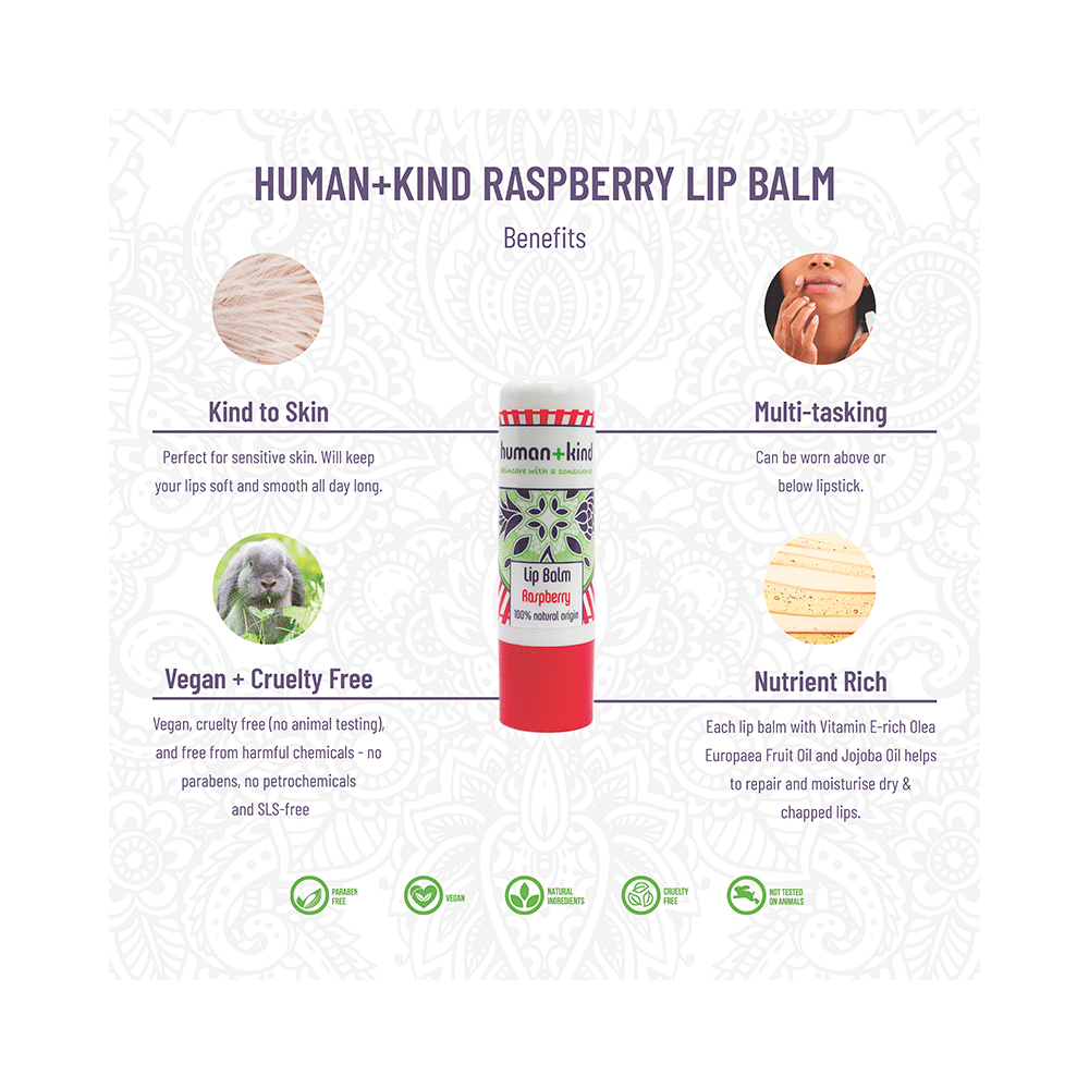 Human+Kind Lip Balm Raspberry - Image 5