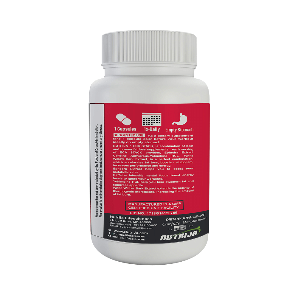 Nutrija Eca Stack Fat Burner Capsule | Controls Appetite & Boosts Metabolism - Image 3
