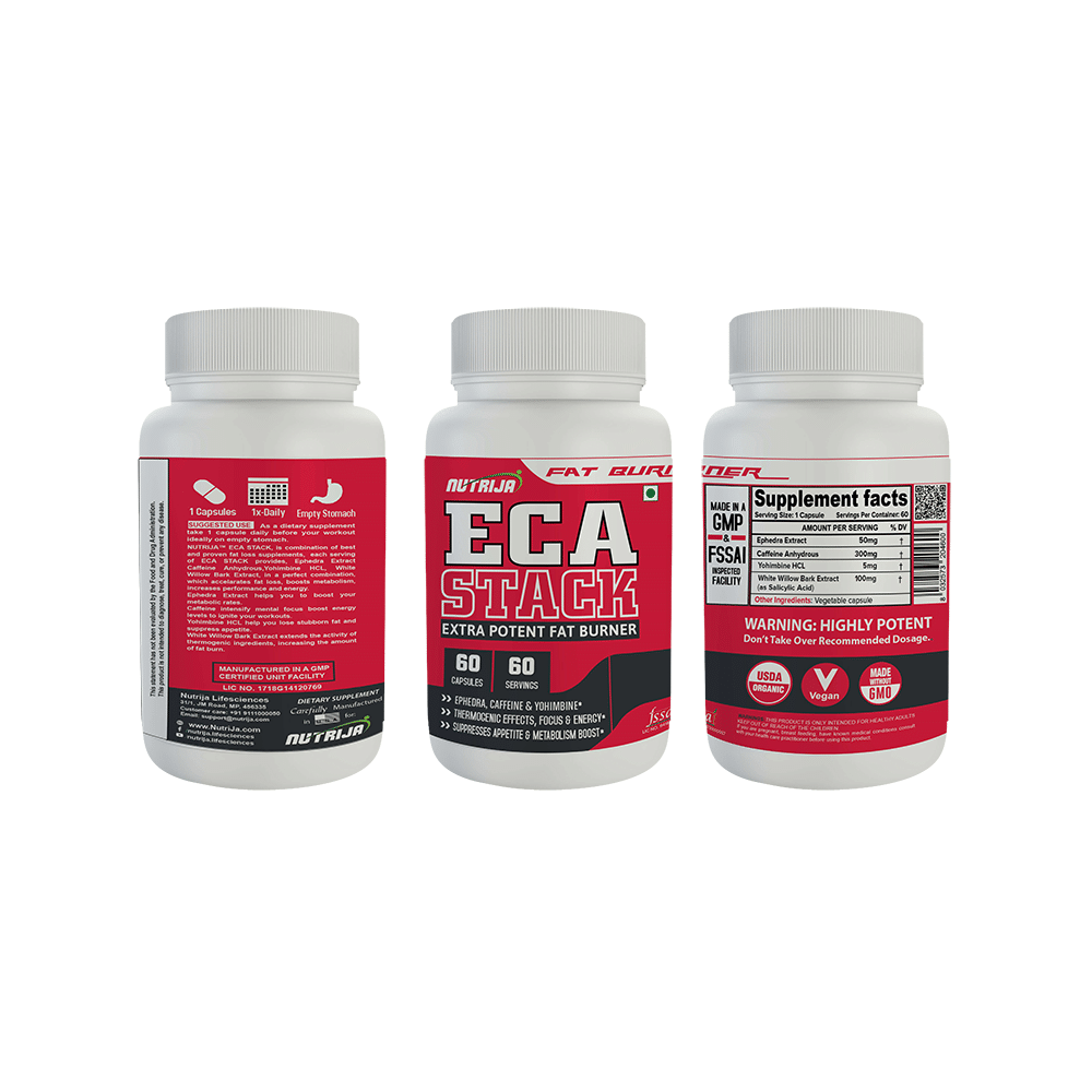 Nutrija Eca Stack Fat Burner Capsule | Controls Appetite & Boosts Metabolism - Image 4