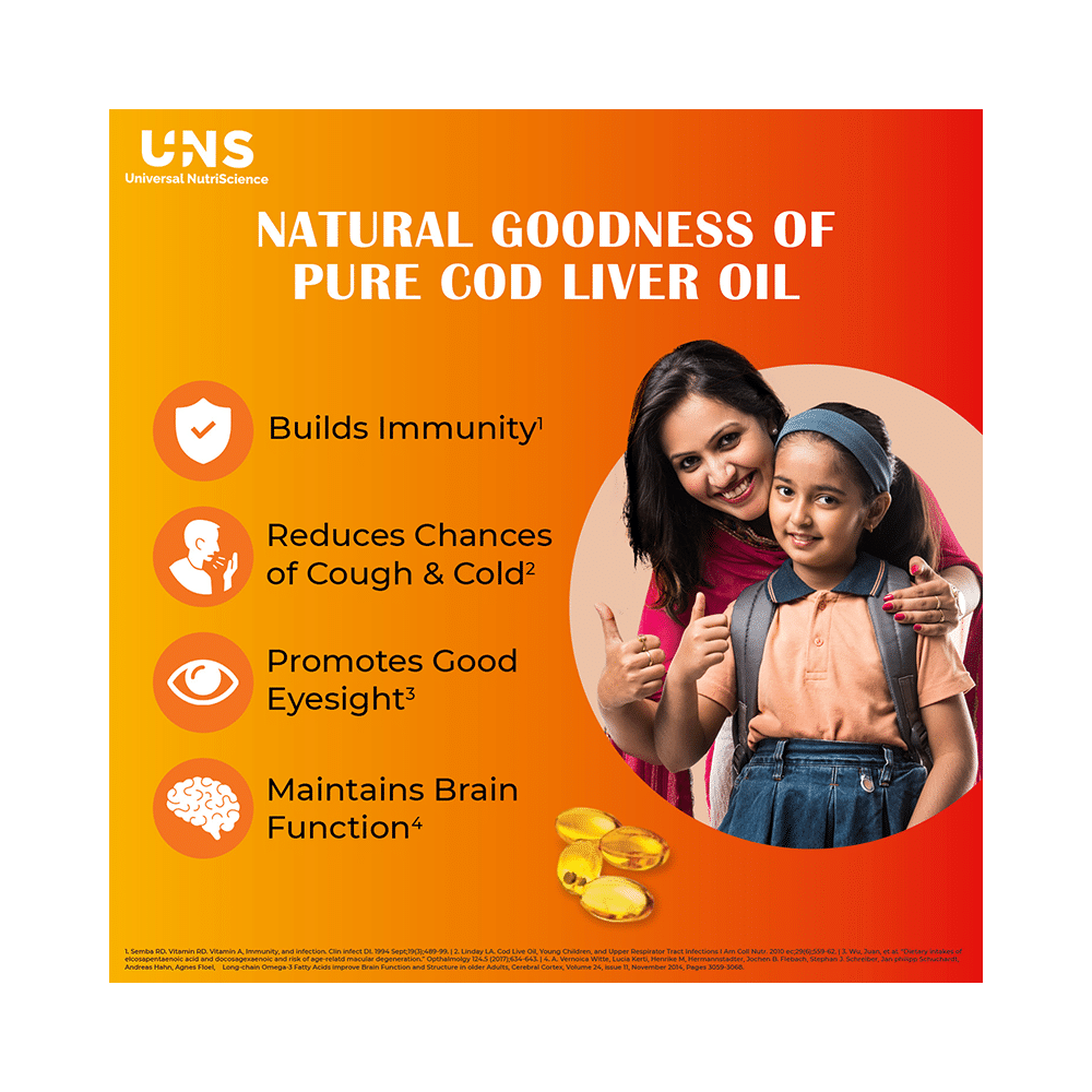 Seacod Cod Fish Liver Oil Softgel Capsules With Natural Omega 3, Natural EPA & DHA |Vitamin D & A | For Immune Health, Healthy Heart, Brain, Eyes, Joints & Muscles - Image 5