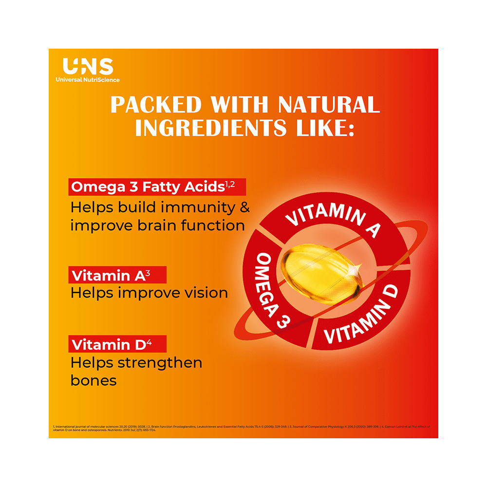 Seacod Cod Fish Liver Oil Softgel Capsules With Natural Omega 3, Natural EPA & DHA |Vitamin D & A | For Immune Health, Healthy Heart, Brain, Eyes, Joints & Muscles - Image 6