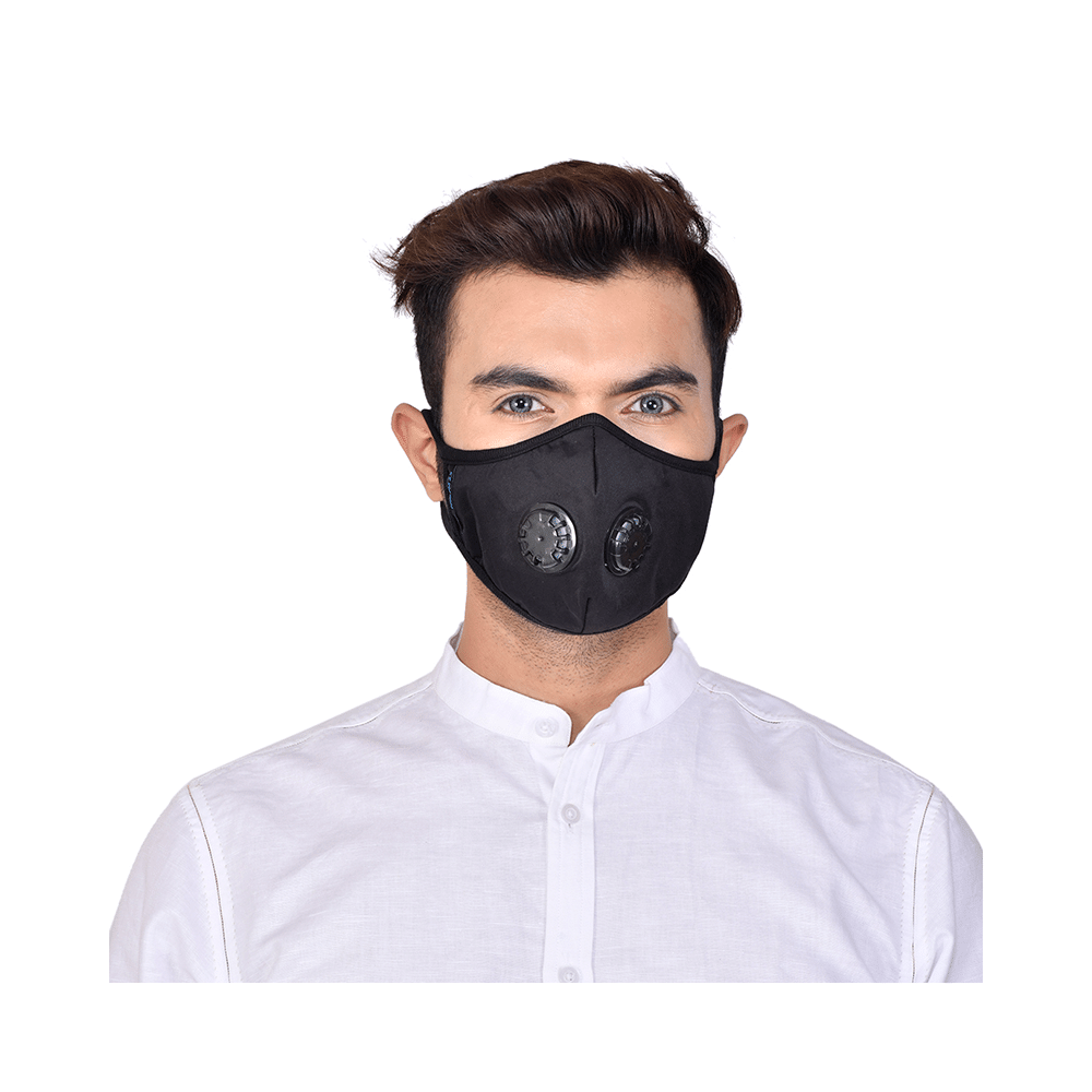 Advind Healthcare Smog Guard N99 Mask with 2 Valve Medium Black - Image 4