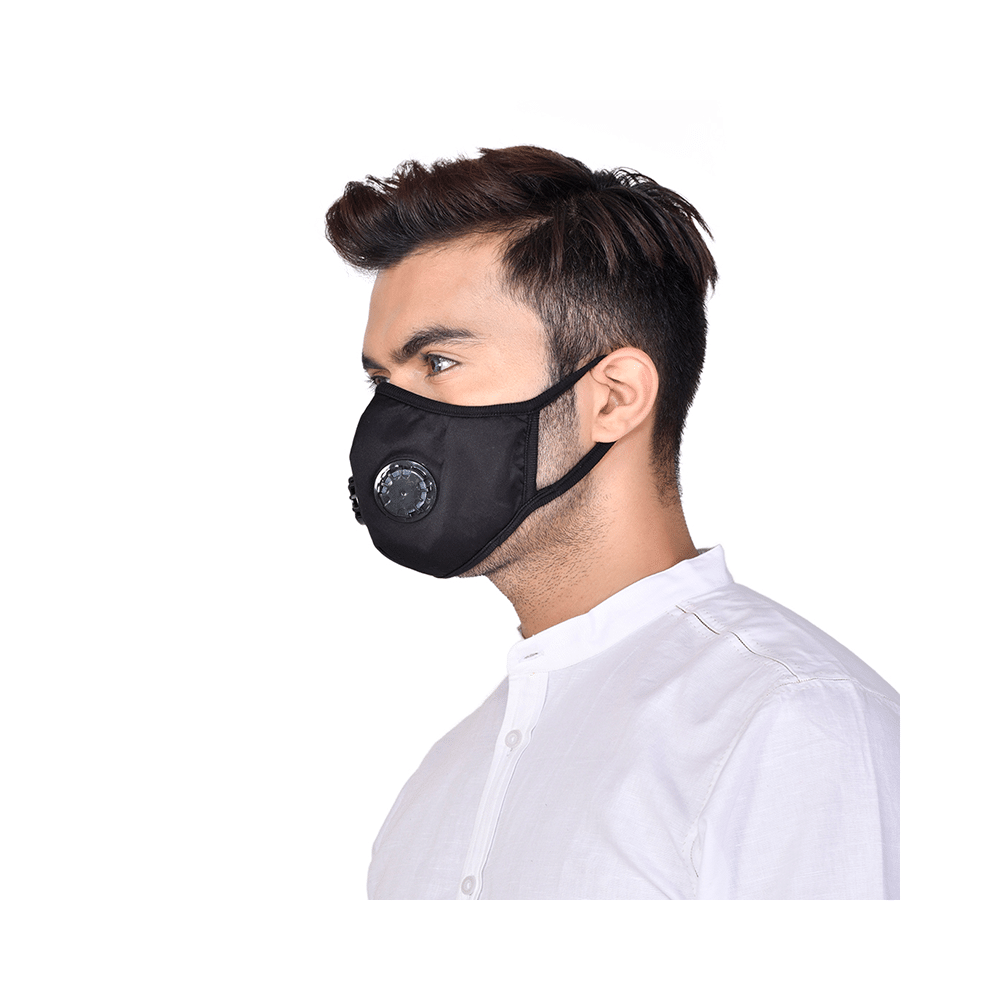 Advind Healthcare Smog Guard N99 Mask with 2 Valve Medium Black - Image 5