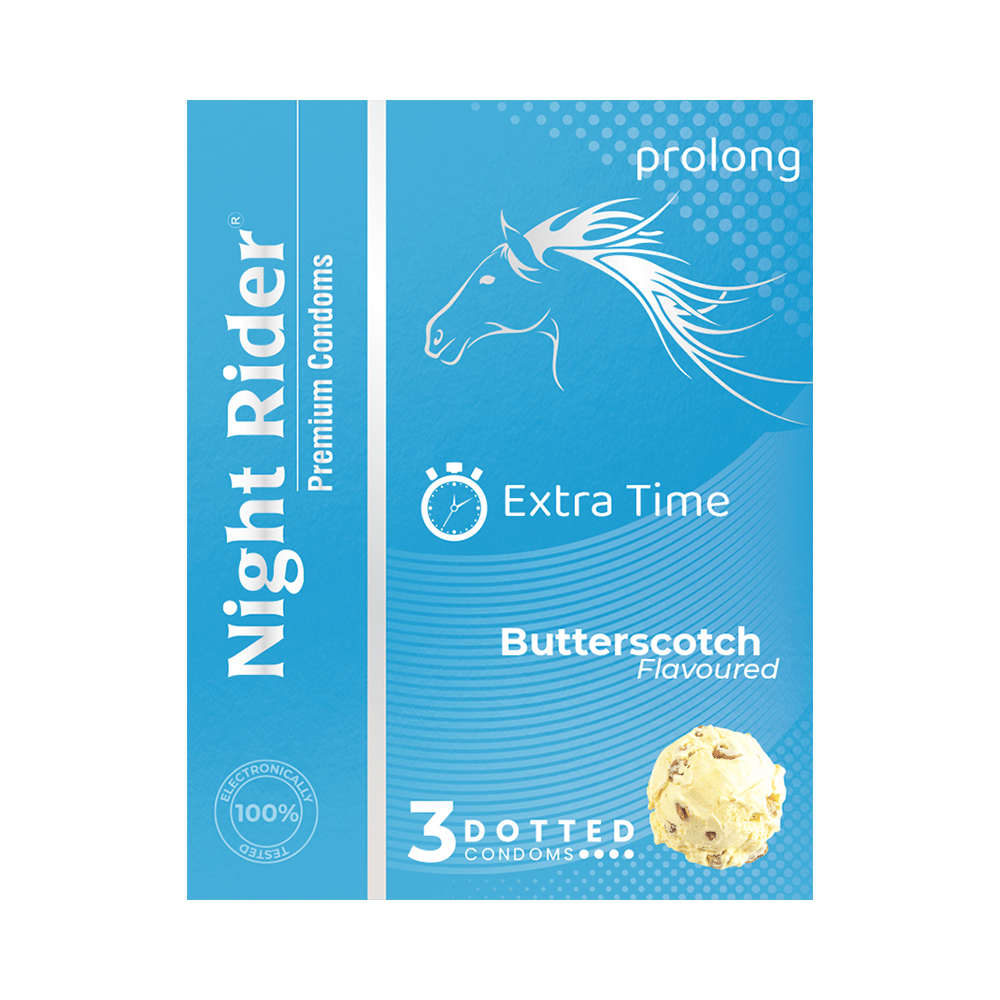 Night Rider Extra Time Dotted Condom Butterscotch - Image 1