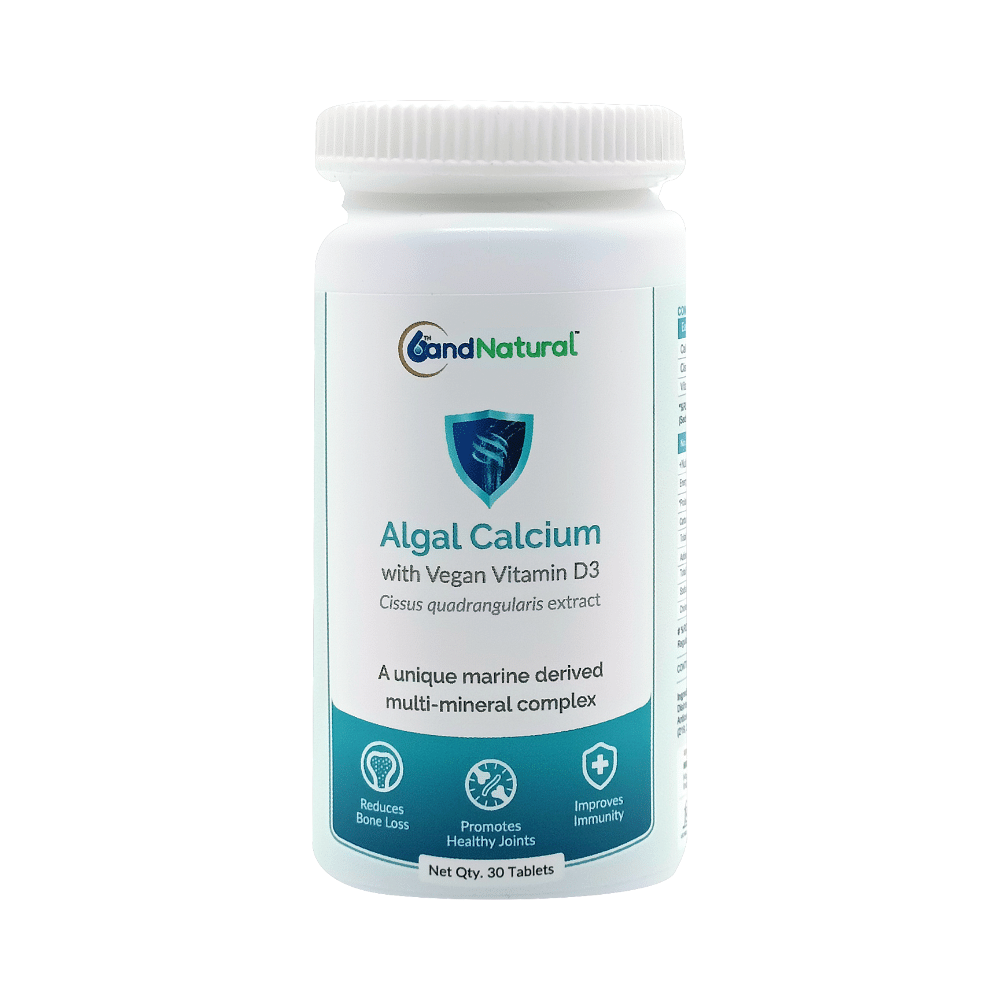 6th and Natural Algal Calcium with Vegan Vitamin D3 Tablet - Image 1