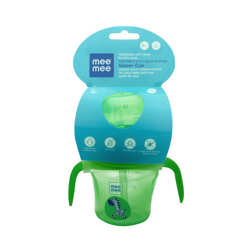 Mee Mee 2 in 1 Spout and Straw Sipper Cup Green