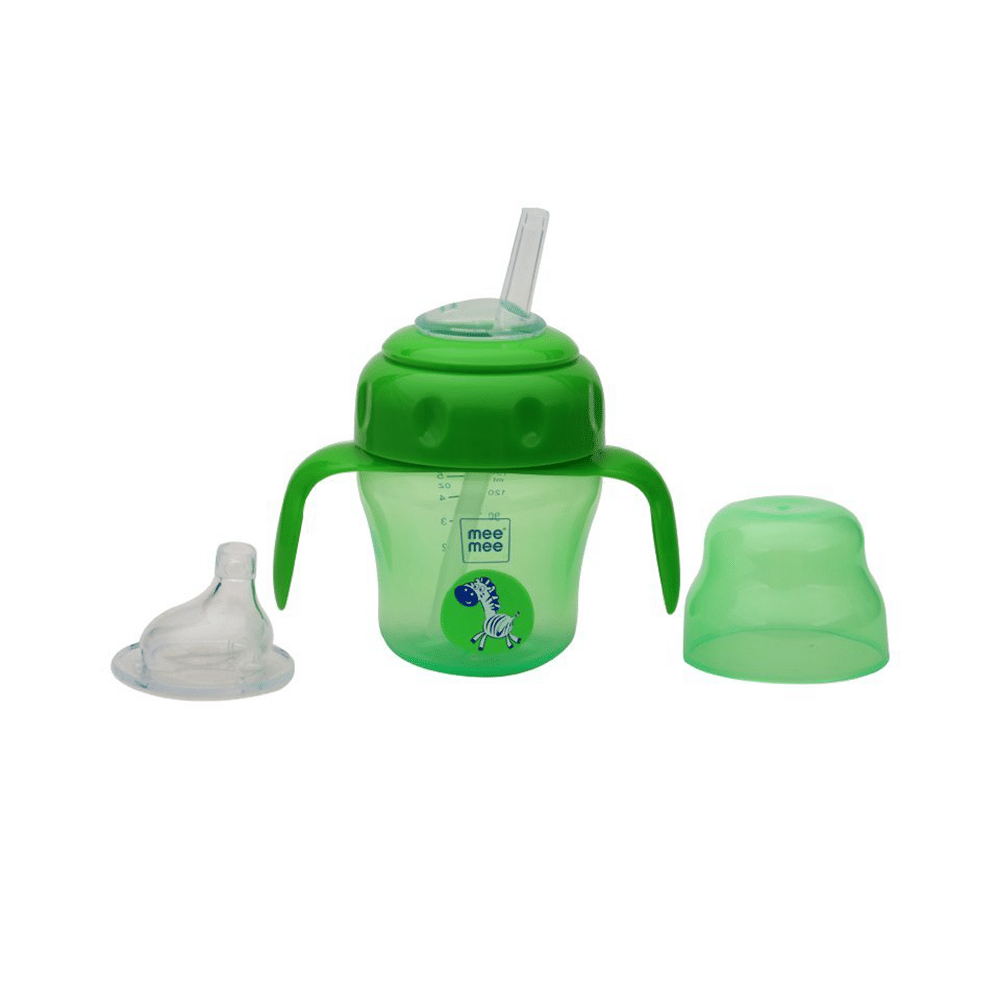 Mee Mee 2 in 1 Spout and Straw Sipper Cup Green - Image 2