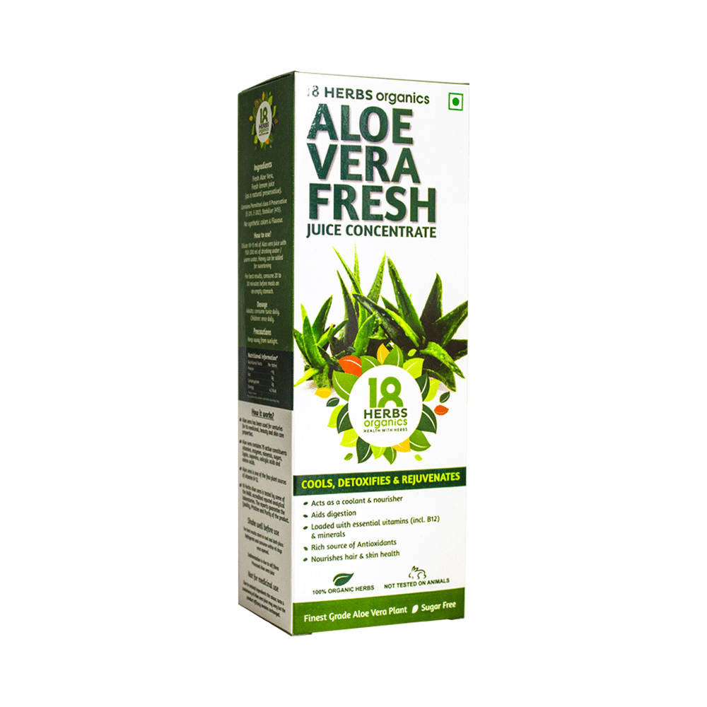 18 Herbs Organics Aloe Vera Fresh Juice Concentrate Sugar Free - Image 1