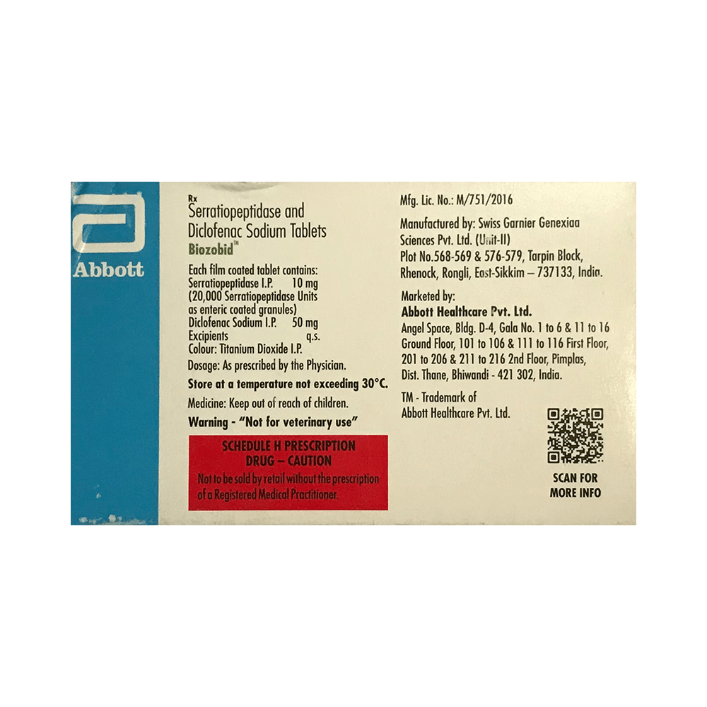 Biozobid 50mg/10mg Tablet - Image 2
