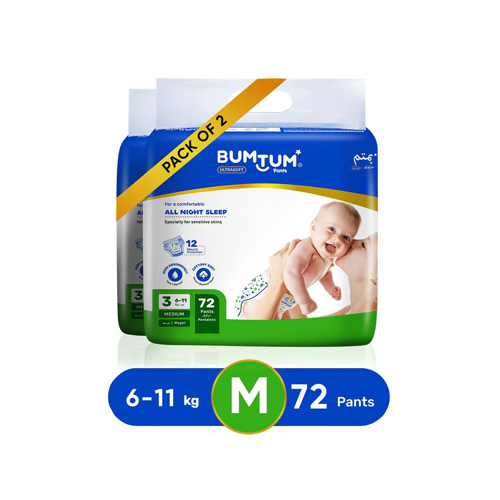 Bumtum Ultrasoft Baby Diaper Pants, Cottony Soft High Absorb Technology (72 Each) Medium - Image 2