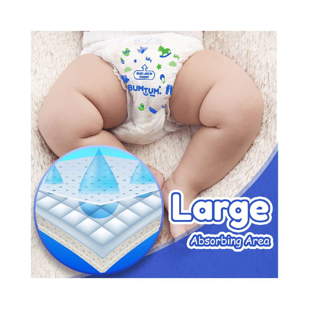 Bumtum Ultrasoft Baby Diaper Pants, Cottony Soft High Absorb Technology (72 Each) Medium - Image 5