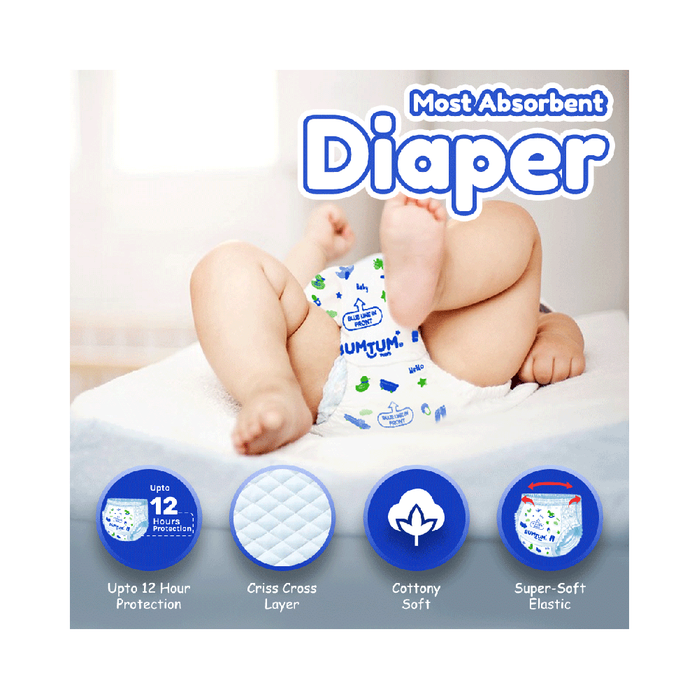 Bumtum Ultrasoft Baby Diaper Pants, Cottony Soft High Absorb Technology (72 Each) Medium - Image 3