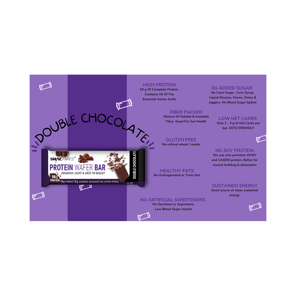 Snactivate Protein Wafer Bar (40gm Each) Double Chocolate - Image 8