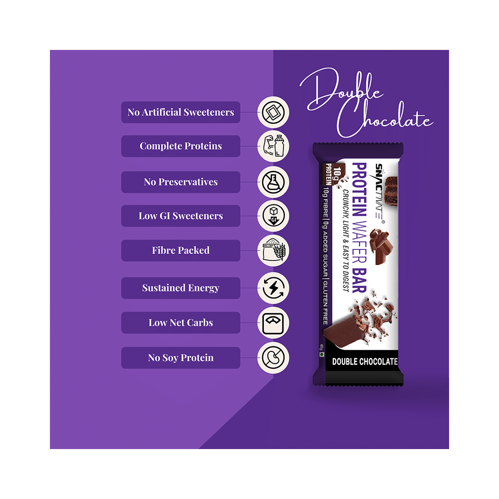 Snactivate Protein Wafer Bar (40gm Each) Double Chocolate - Image 5