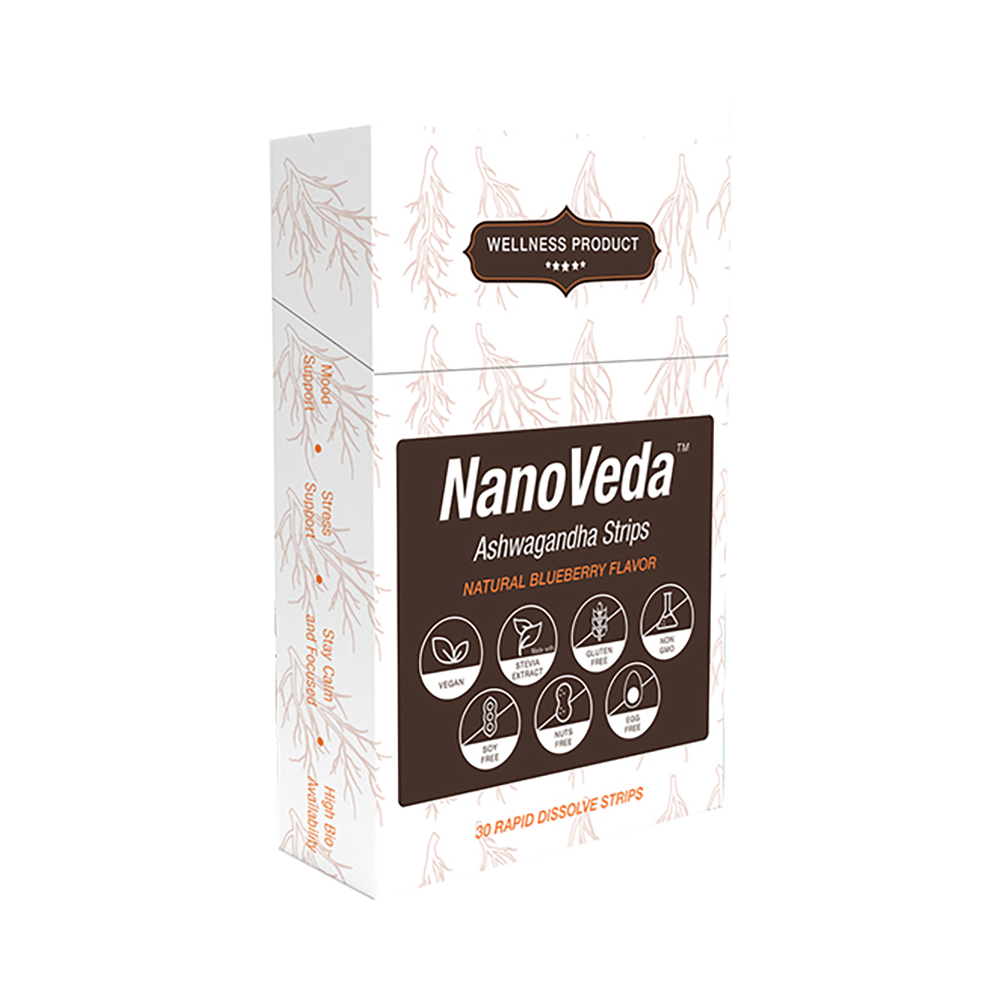 NanoVeda Ashwagandha Strip (0.23g Each) Natural Blueberry