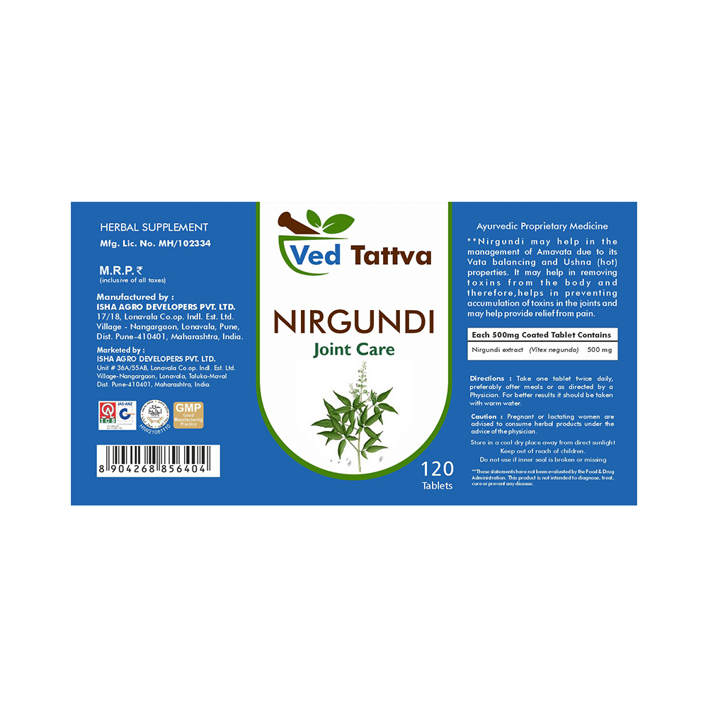 Ved Tattva Nirgundi Joint Care Tablet - Image 2