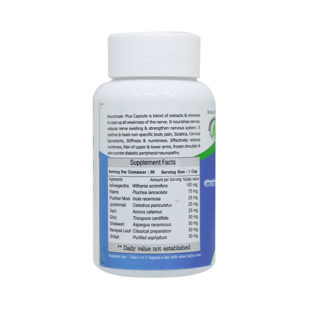 Dr.Bhargav’s Neuromaze-Plus Nerve Pain Relief Veg Capsules (60 Each) - Image 2