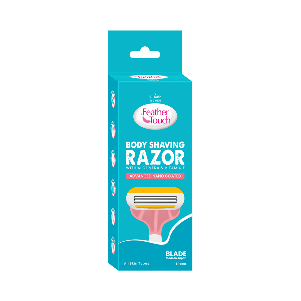 Vi-John Women Feather Touch Body Shaving Razor coted with Aloevera & Vitamin E Advance Nano Coated Razors For All Skin - Image 1