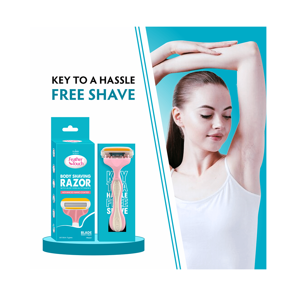 Vi-John Women Feather Touch Body Shaving Razor coted with Aloevera & Vitamin E Advance Nano Coated Razors For All Skin - Image 6