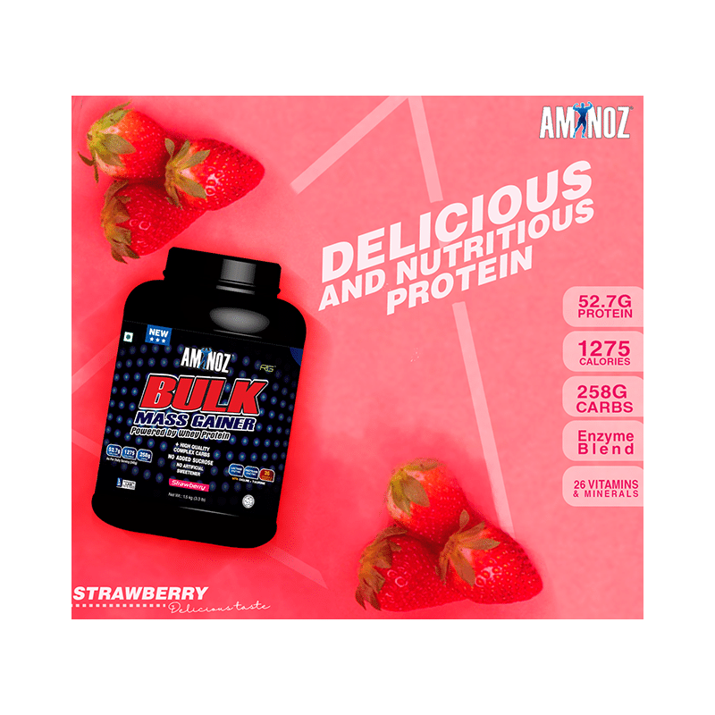 Aminoz Bulk Mass Gainer Strawberry - Image 6
