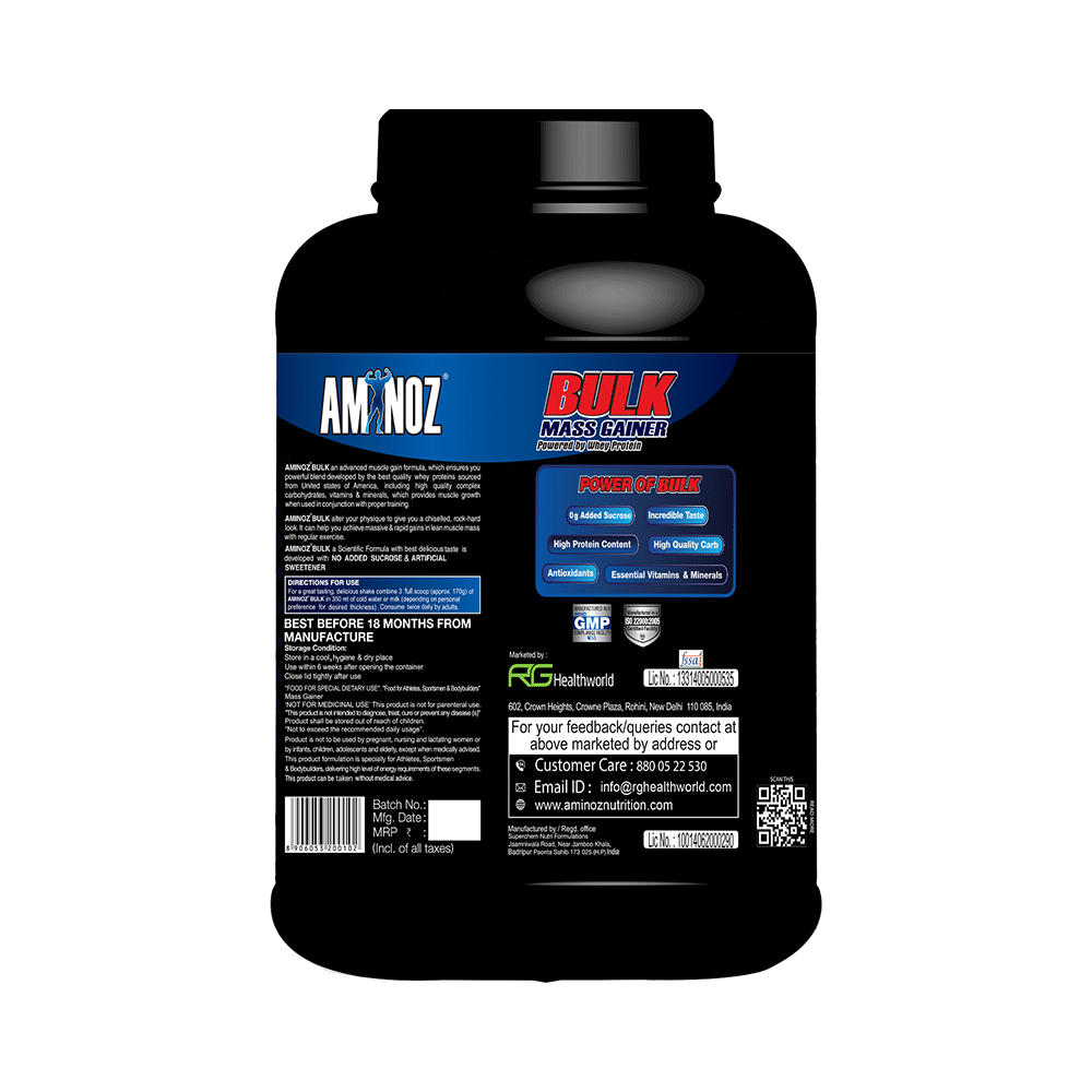 Aminoz Bulk Mass Gainer Strawberry - Image 2
