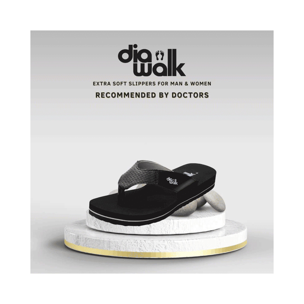 Diawalk DPM 001 Doctor Soft Orthopedic & Diabetic Flip-Flops Slippers For Men Black 8 - Image 7