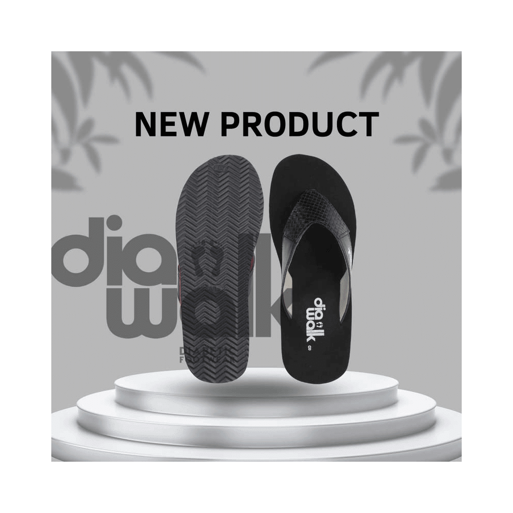 Diawalk DPM 001 Doctor Soft Orthopedic & Diabetic Flip-Flops Slippers For Men Black 8 - Image 4