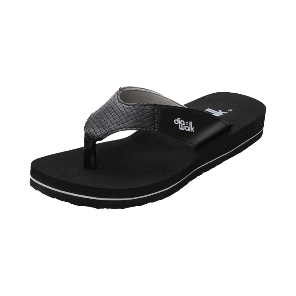 Diawalk DPM 001 Doctor Soft Orthopedic & Diabetic Flip-Flops Slippers For Men Black 8 - Image 1