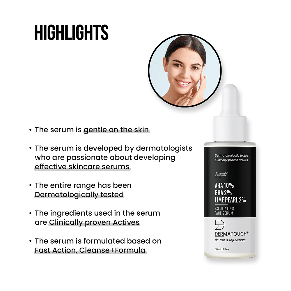 Dermatouch AHA 10% BHA 2% Lime Pearl 2% Exfoliating Face Serum - Image 2
