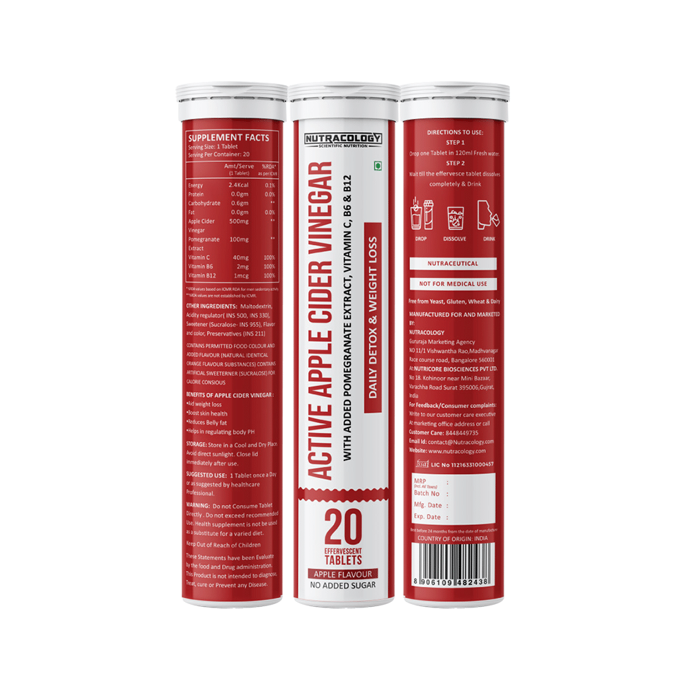 Nutracology Active Apple Cider Vinegar Effervescent Tablet (20 Each) Apple - Image 4