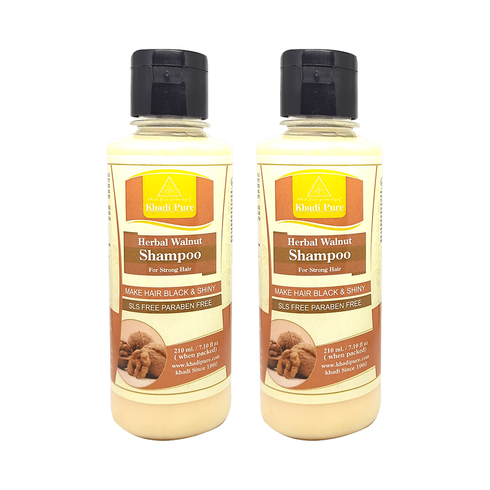 Khadi Pure Herbal Walnut Shampoo (210ml Each) SLS & Paraben Free