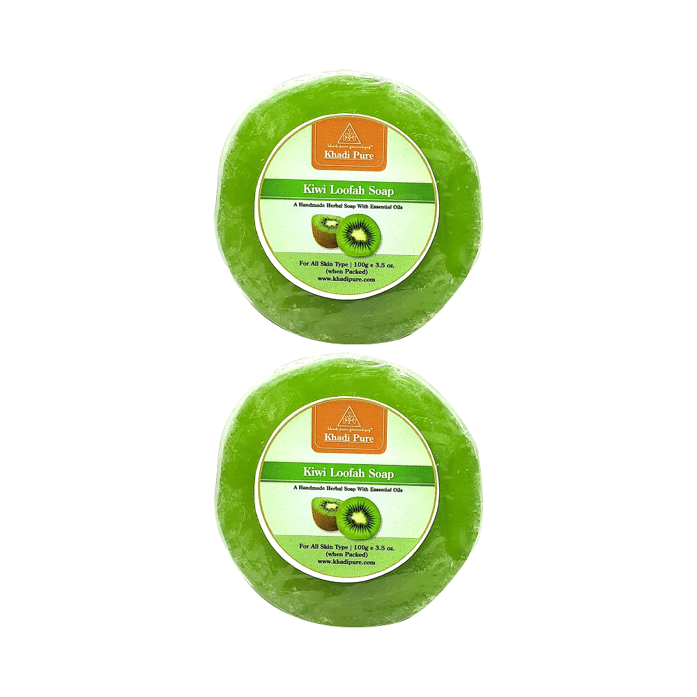 Khadi Pure Kiwi Loofah Soap (125gm Each)
