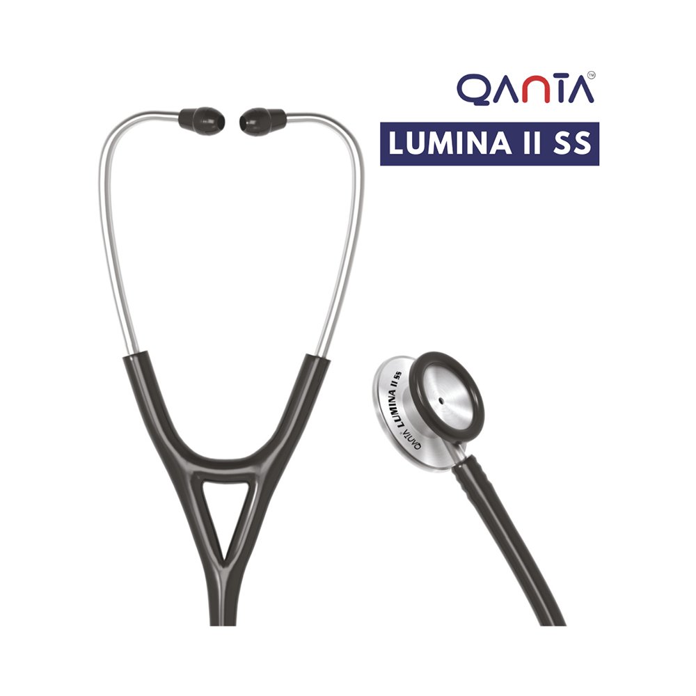 Qanta QA-1040 Stethoscope Lumina II SS With Stainless Steel Chest Piece Black - Image 3