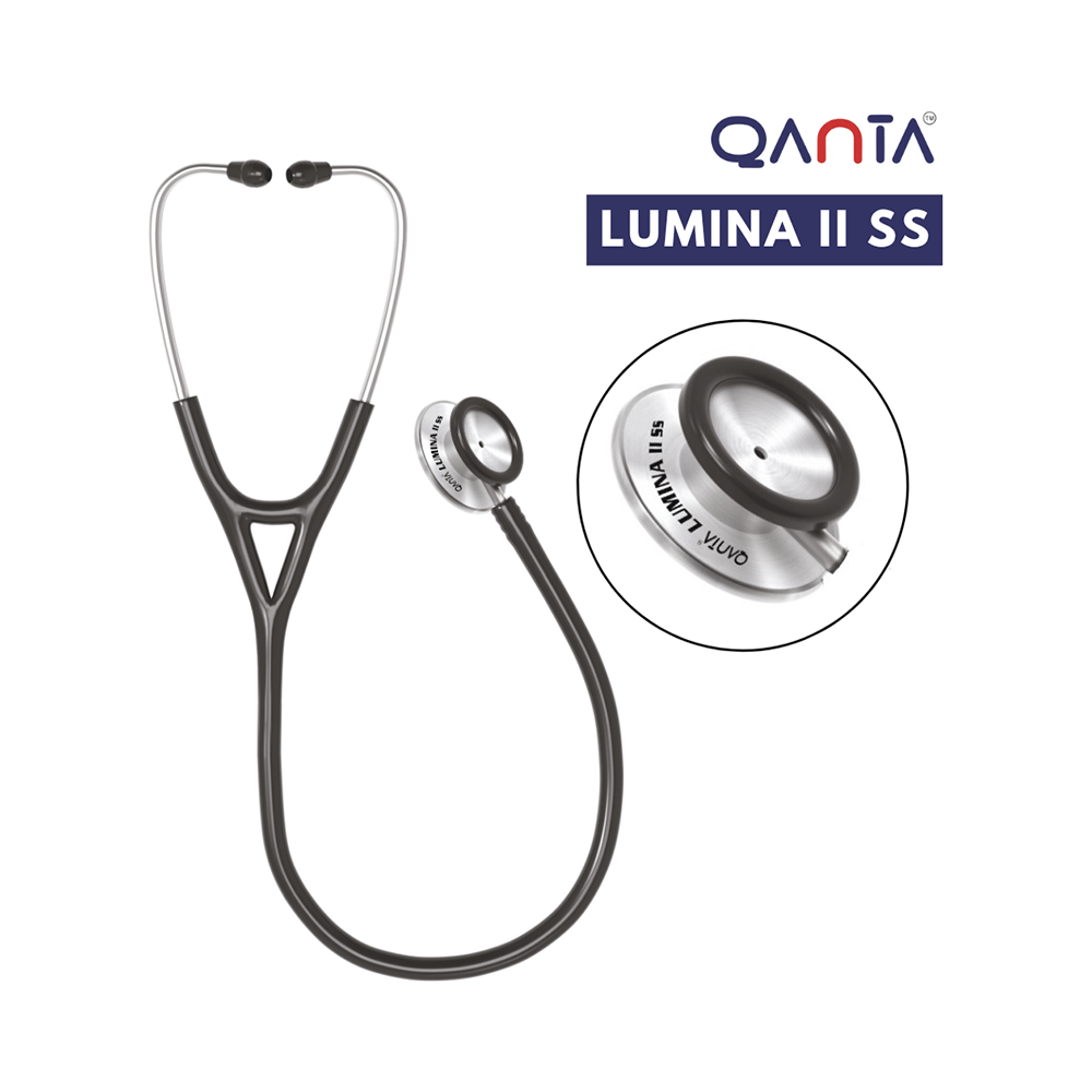 Qanta QA-1040 Stethoscope Lumina II SS With Stainless Steel Chest Piece Black - Image 2