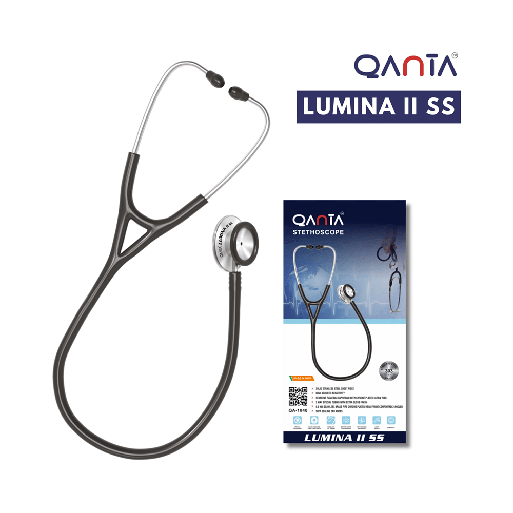 Qanta QA-1040 Stethoscope Lumina II SS With Stainless Steel Chest Piece Black - Image 6